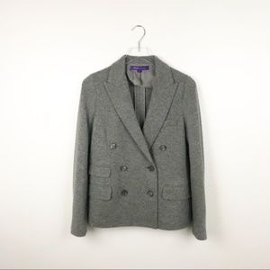 RALPH LAUREN Gray Cashmere Silk Camden Jacket 6